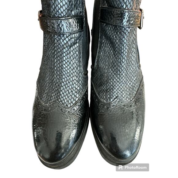 2010s Donna Piu Italian Black Leather Platform Ankle Boots Size 40 - Picture 7 of 16